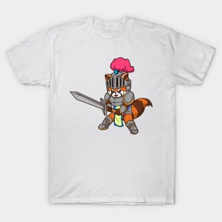 In Armor with Long Sword - Red Panda T-Shirt